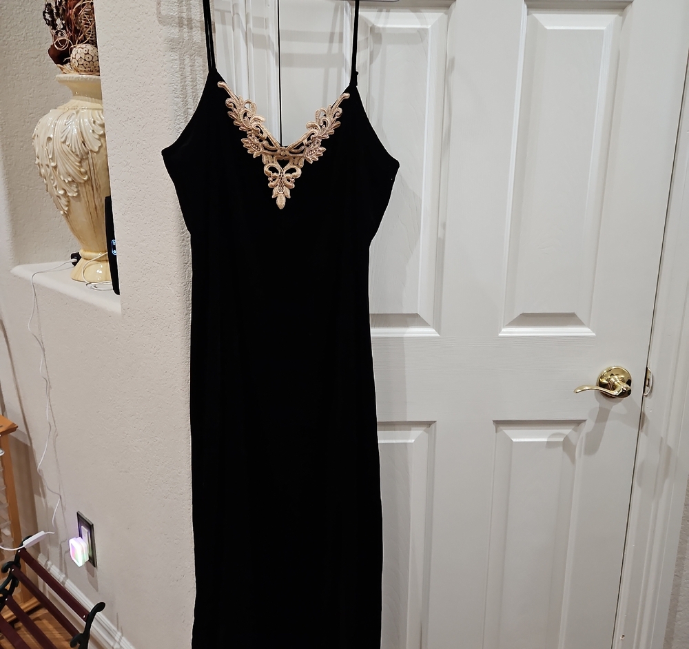 Black Chemise with Gold Embroidery